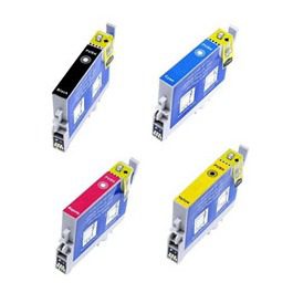 Conjunto de 4 Tinteiros Compatíveis Epson T0611/2/3/4