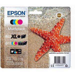 Multipack 4 Tinteiros Epson 603XL / 603 Originais (C13T03A94010)